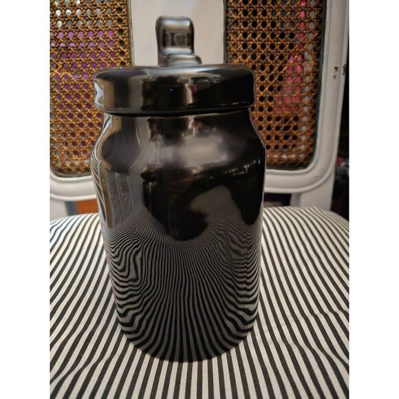 NWT Rae Dunn Halloween Dead Man's Bones Canister Black Orange - Picture 4 of 12